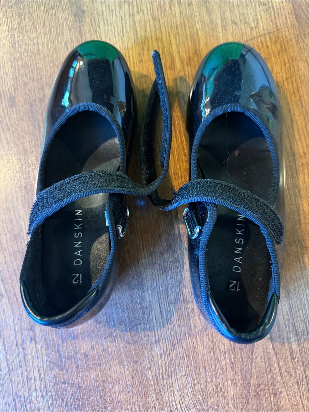 Danskin Black Patent Tap Shoes